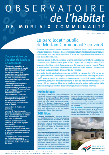 Observatoire de l'habitat de Morlaix communauté N°7 : le parc locatif public de Morlaix Communauté en 2008