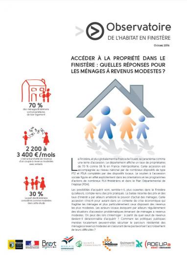 Accéder à la propriété dans le Finistère - Quelles réponses pour les ménages à revenus modestes? 