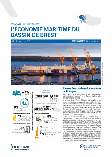 L'économie maritime du Bassin de Brest (Observatoire de l'économie - note d'analyse)
