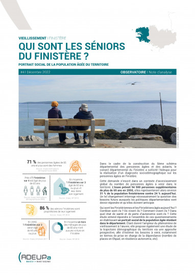 Qui sont les séniors du Finistère ? Portrait social de la population âgée du territoire