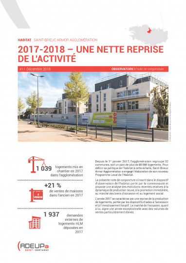 Habitat à Saint-Brieuc Armor agglomération : Une nette reprise de l’activité en 2017-2018