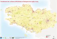 Doublement des surfaces artificialisées en Bretagne entre 1985 et 2005
