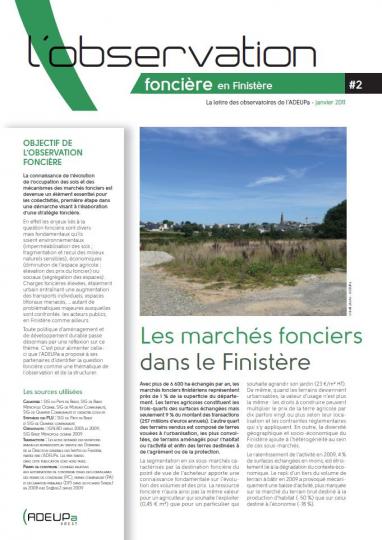 Observation foncière N°2 - Les marchés fonciers dans le Finistère