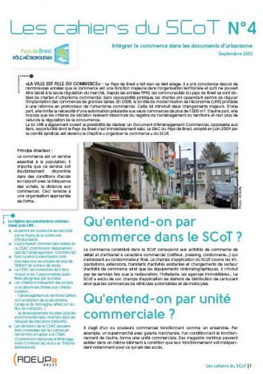 ahiers du SCoT N°4 « intégrer le commerce dans le documents locaux d’urbanisme »