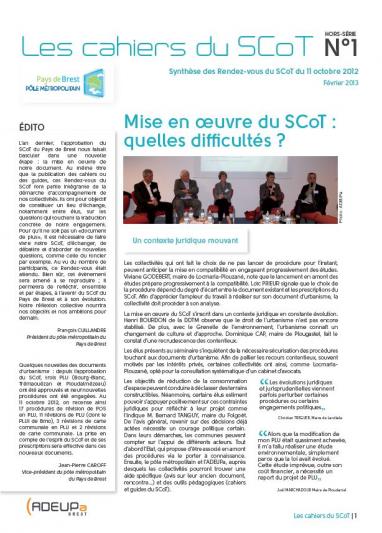 Cahier du SCoT - Hors série n°1 - Synthèse des Rendez-vous du SCoT du 11 octobre 2012