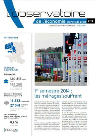 1er semestre 2014 : les ménages souffrent - Observatoire de l'économie du pays de Brest N°119
