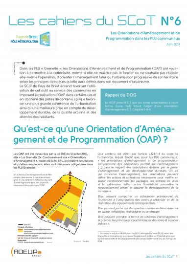 Cahiers du SCoT N°6 - Orientation d'Aménagement et de Programmation (OAP)